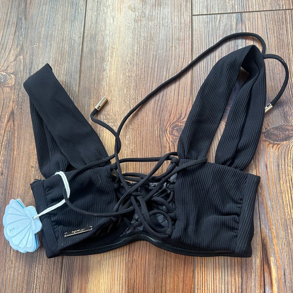 Popflex Boardwalk Bombshell Bikini Top Black Rib … - image 6